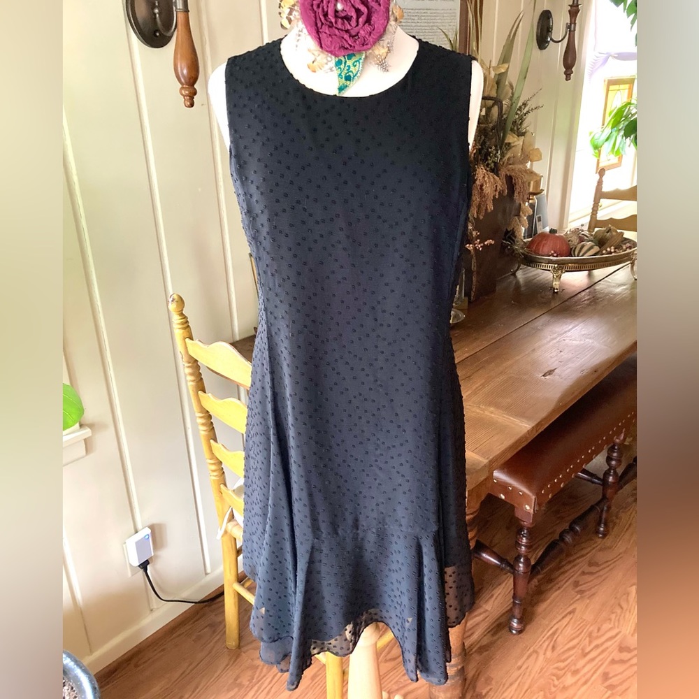 CECE CYNTHIA STEFFE Black Ruffled Hem Party Dress 10
